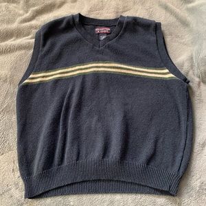 Roundtree & Yorke Black Sweater Vest with Yellow Stripes